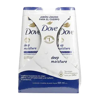 2 Jabones Liquidos Dove Para El Cuerpo Deep Moisture