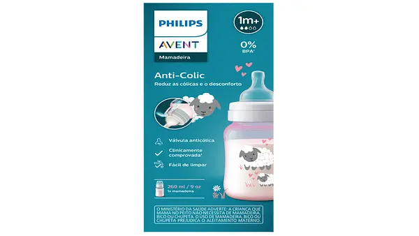 Tetero Válvula Anticólicos Rosa Borrego 1m+