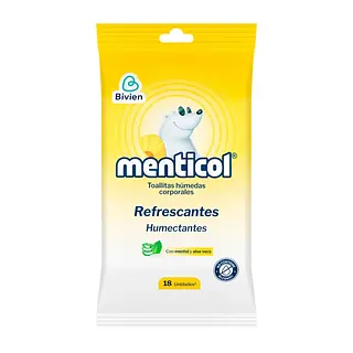 Toallas Humedas Menticol Corporal Refrescantes