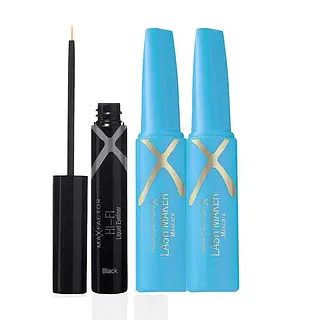 2 Pestañina Lash Maker Negra+Delineador Negro Oferta