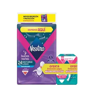 Toallas Higiénicas Nosotras Buenas Noches + Protectores
