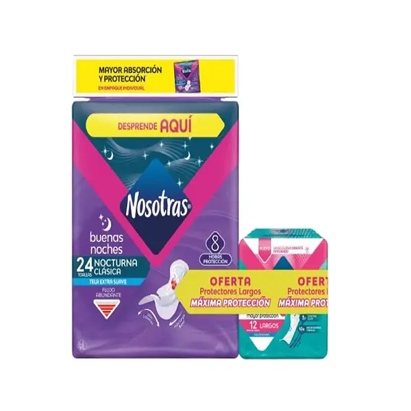 Toallas Higiénicas Nosotras Buenas Noches + Protectores