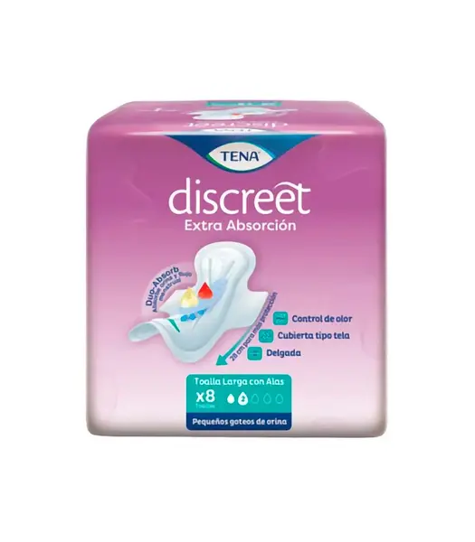Toallas Tena Discreet Extra Absorción