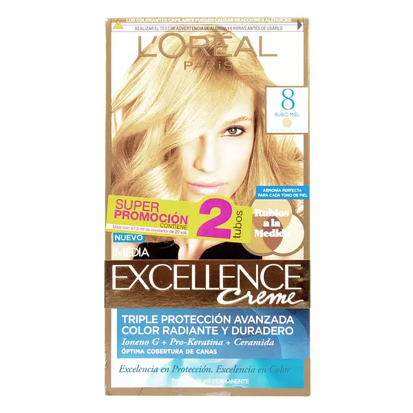 Oferta Tinte Loreal Excellence 8 Rubio Claro