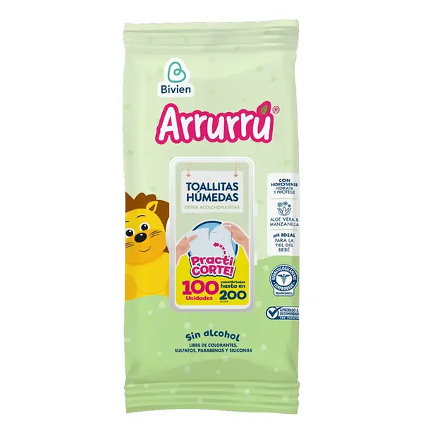 Toallitas Humedas Arrurru Extra Acolchonaditas Aloe