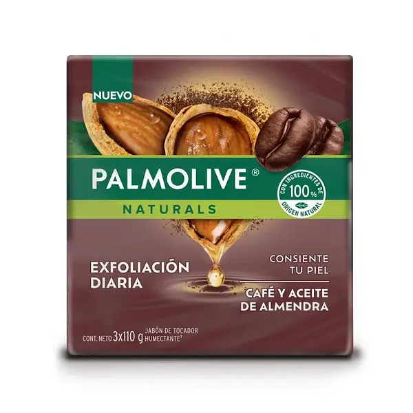 3 Jabón Palmolive Cafe Aceite Almendras