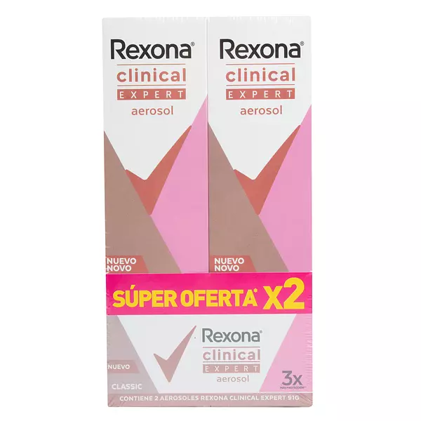 Desodorante Rexona Aerosol Clinical Classic Expert X 2