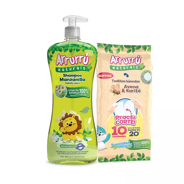 Oferta Shampoo Arrurru Manzanilla + Toallas Humedas