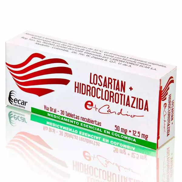 Losartan + Hidroclorotiazida 50 Mg/ 12.5 Mg