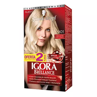 Tinte Igora Brilla Kit 901 Rubio Extra Claro Cenizo