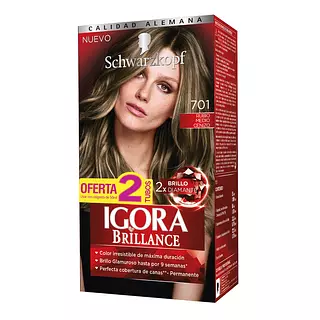 Tinte Igora Kit Brilla 701 Rubio Medio Cenizo