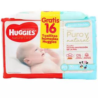 Pañales Huggies Natural Care Etapa 1