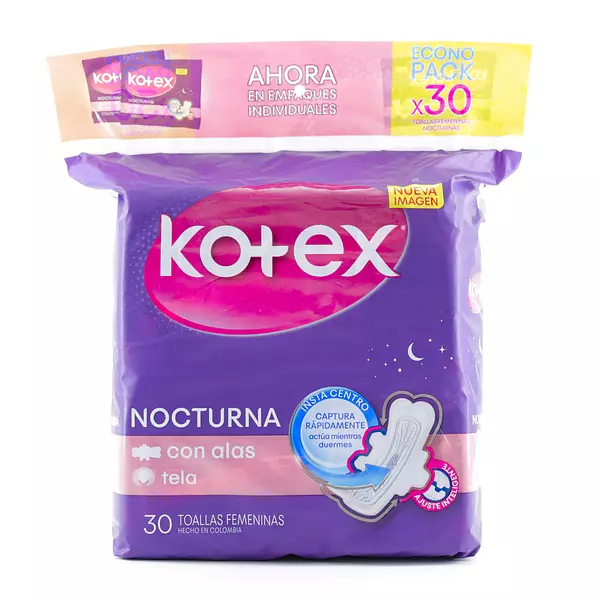 Toallas Kotex Nocturna Tela