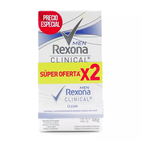 2 Desodorantes Rexona Clinical Men Precio Especial