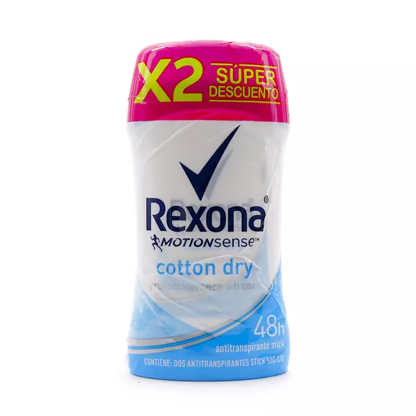 Desodorante Rexona Barra Cotton Dry Súper Dto X 2