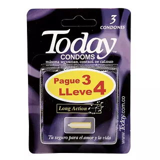 Preservativo Today Long Accion Pague 3 Lleve 4