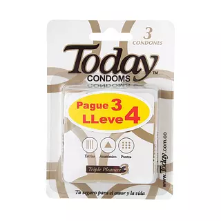 Preservativo Today Triple Sensación Pague 3 Lleve 4