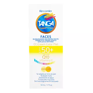Bloqueador Solar Tanga Faces Spf 50+ Q 10